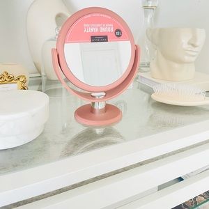 Pink Round Vanity Mirror